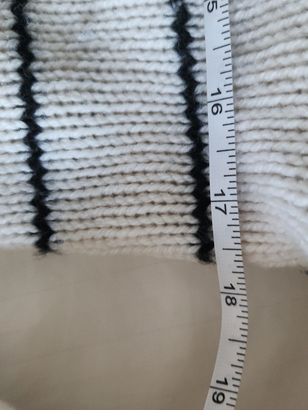 Vince Cream Crewneck Sweater with Black Stripes - Picture 8 of 10